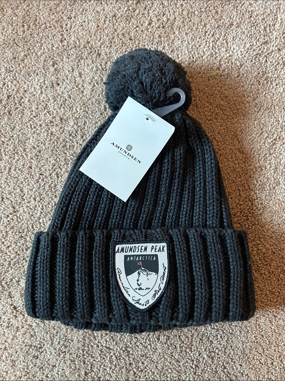 Amundsen Peak Navy Blue Pom Beanie